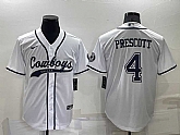 Dallas Cowboys 4 Dak Prescott White Men's Stitched Cool Base Nike Baseball Jersey,baseball caps,new era cap wholesale,wholesale hats